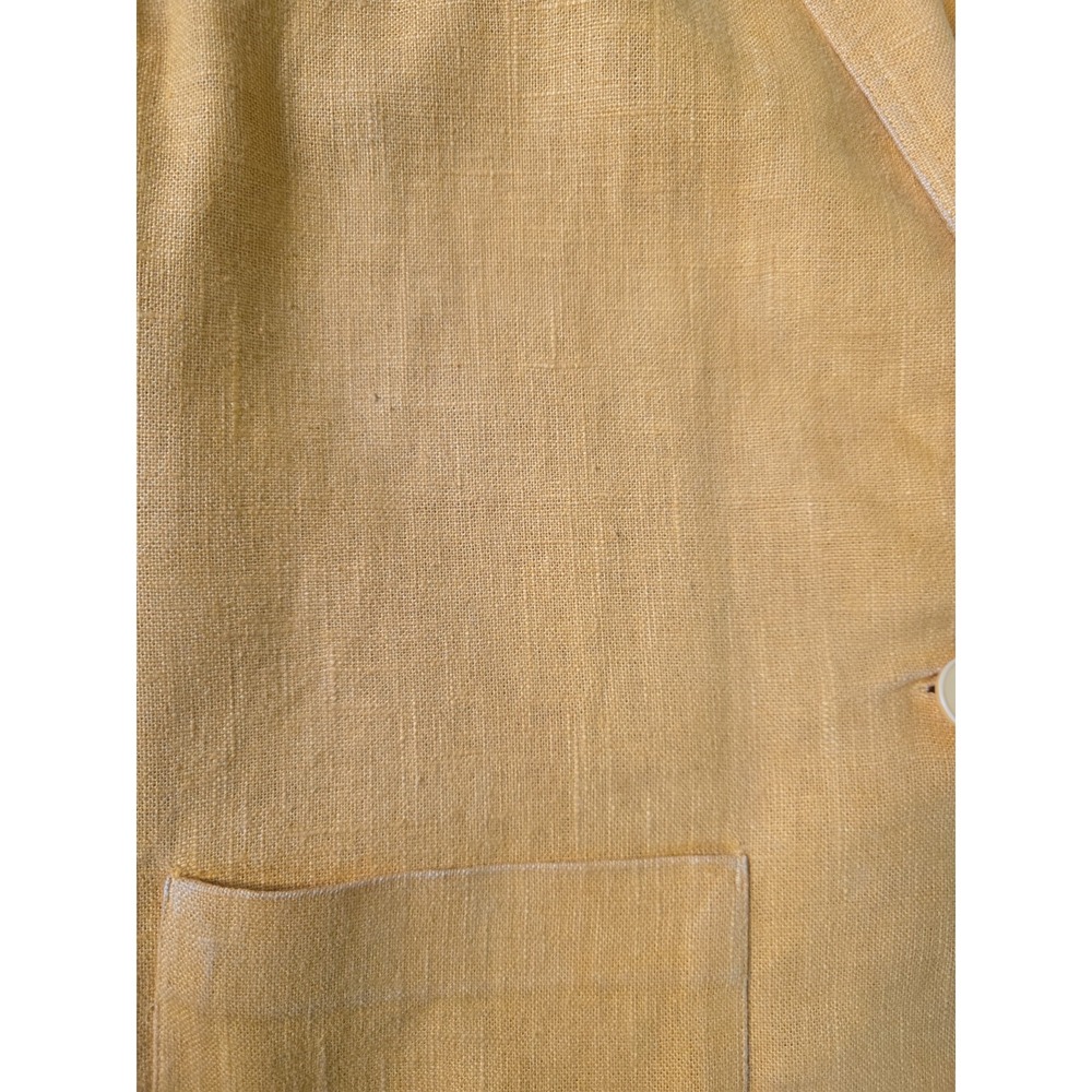 Vintage 80's Iconic Diane von Furstenberg Mustard 100% Ramie Blazer/Skirt Set. - Picture 10 of 16